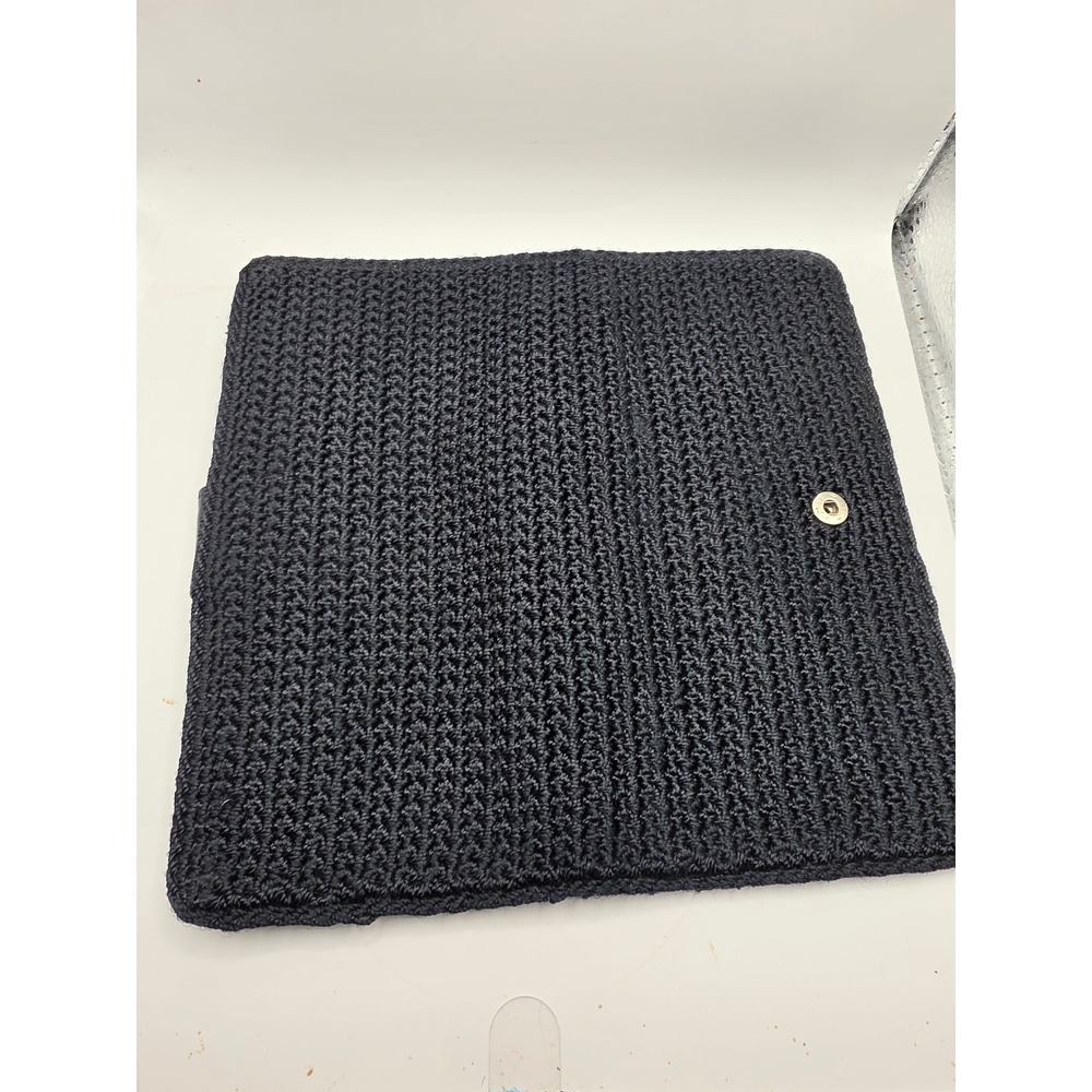 The Sak Black Crochet Checkbook Wallet Slim Snap Closure Card Organizer - Picture 5 of 5